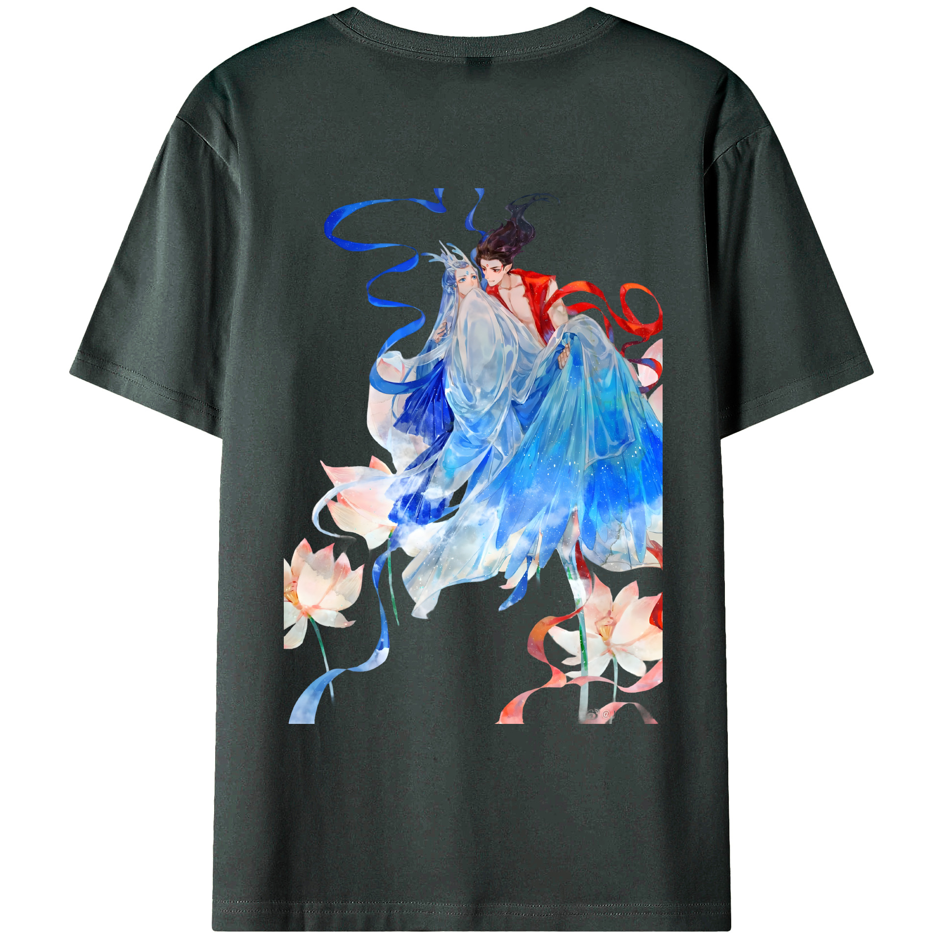 （画像用） Ne Zha 2 ナタ 魔童の大暴れ 綿100％ メンズ半袖Tシャツ（バックプリント） 通気性